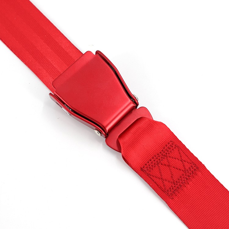 Aluminum airplane safety buckle seat belt webbing red aircraft seat belt 