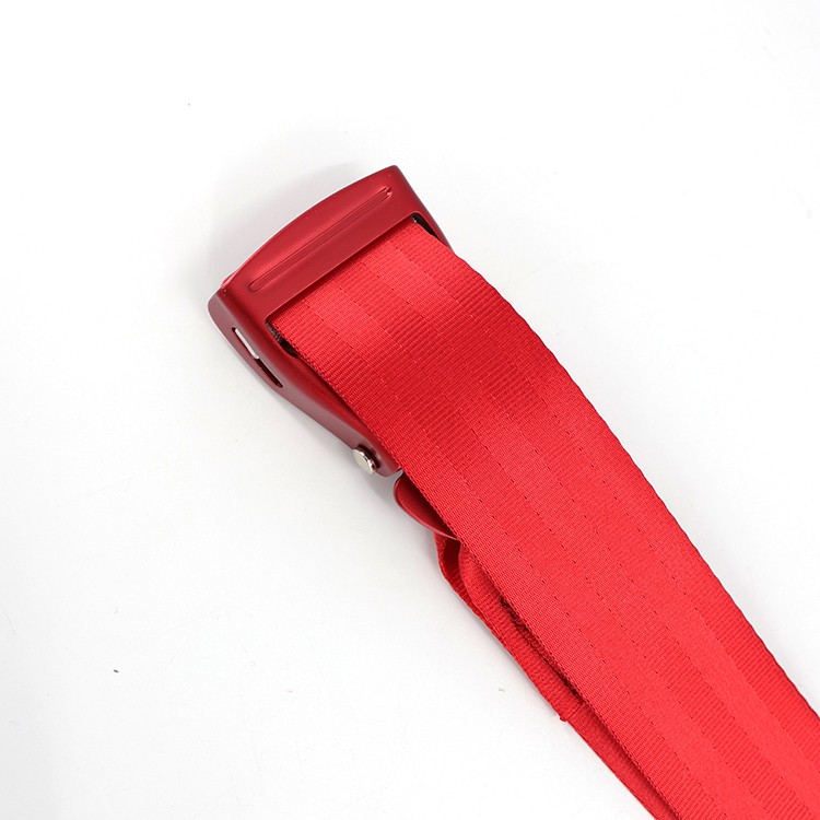 Aluminum airplane safety buckle seat belt webbing red aircraft seat belt 